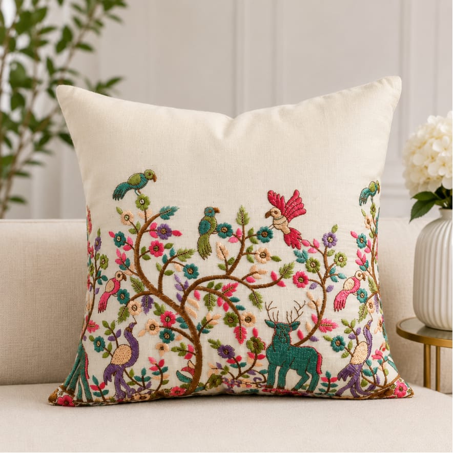 Pioneer Forest with Deer embroidered Cushion Cover - Set of 5 covers – SOLD OUT