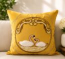Premium Swan Work Embroidered Cushion Cover - Set of 2 covers