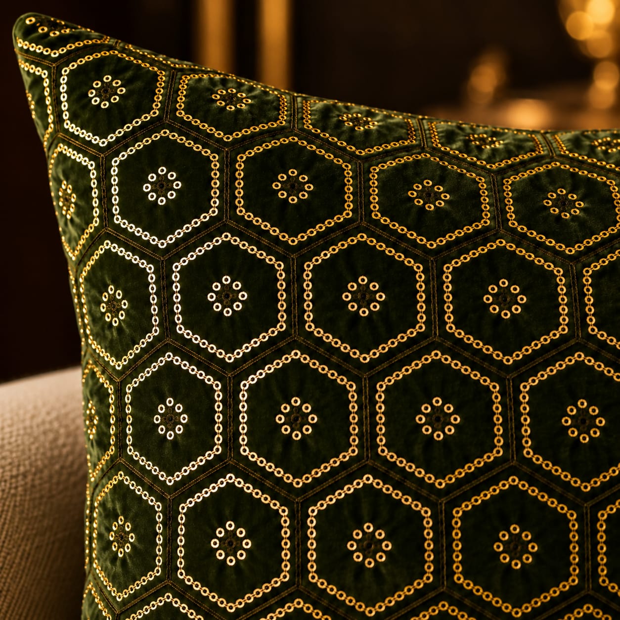 Hexa Green Gold Embroidered - Image 2