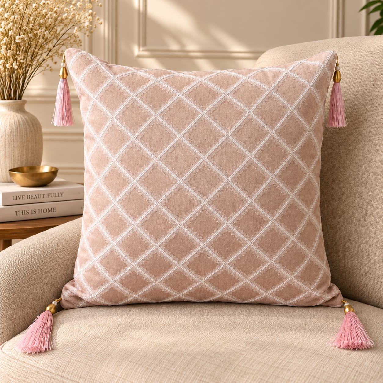 Blush Diamond Cushion Cover - Set of 5 covers